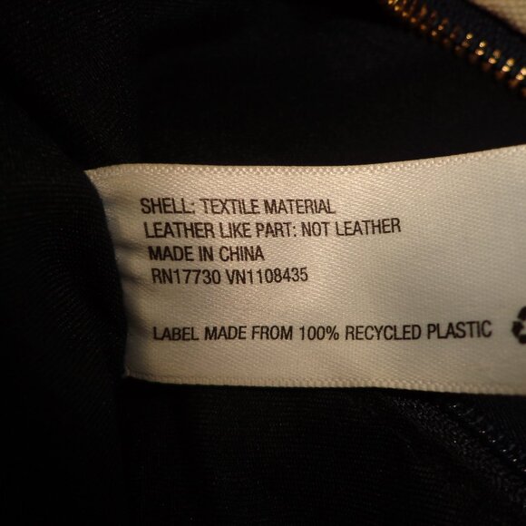 a new day Striped Handbag Double Handles Zip Closure Navy/Cream Pockets - Picture 7 of 8